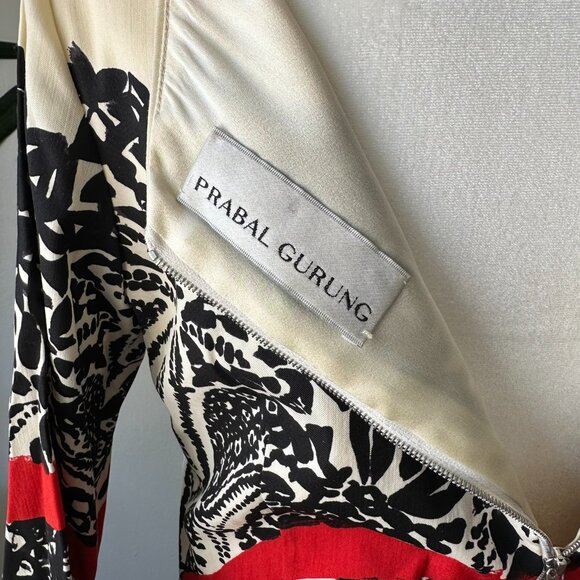 Prabal Gurung Lace Print Fall 2011 dress 6 Sarah Jessica Parker black/cream/red - Picture 9 of 16